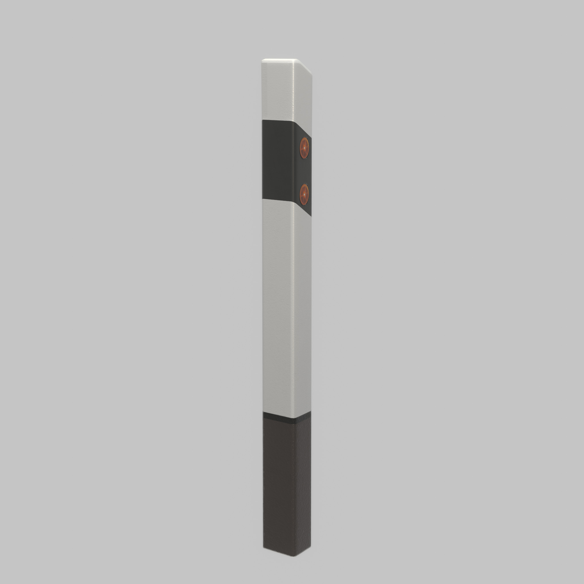 Delineator posts with yellow-orange reflectors L Low-poly 3D model_61