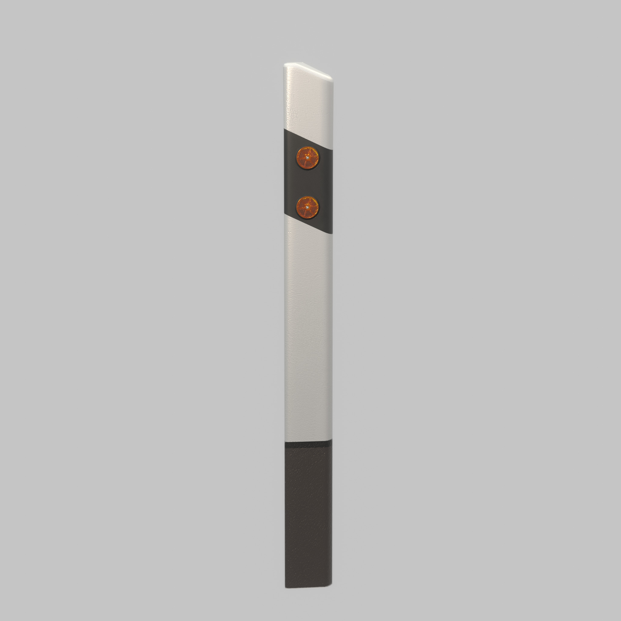 Delineator posts with yellow-orange reflectors L Low-poly 3D model_28