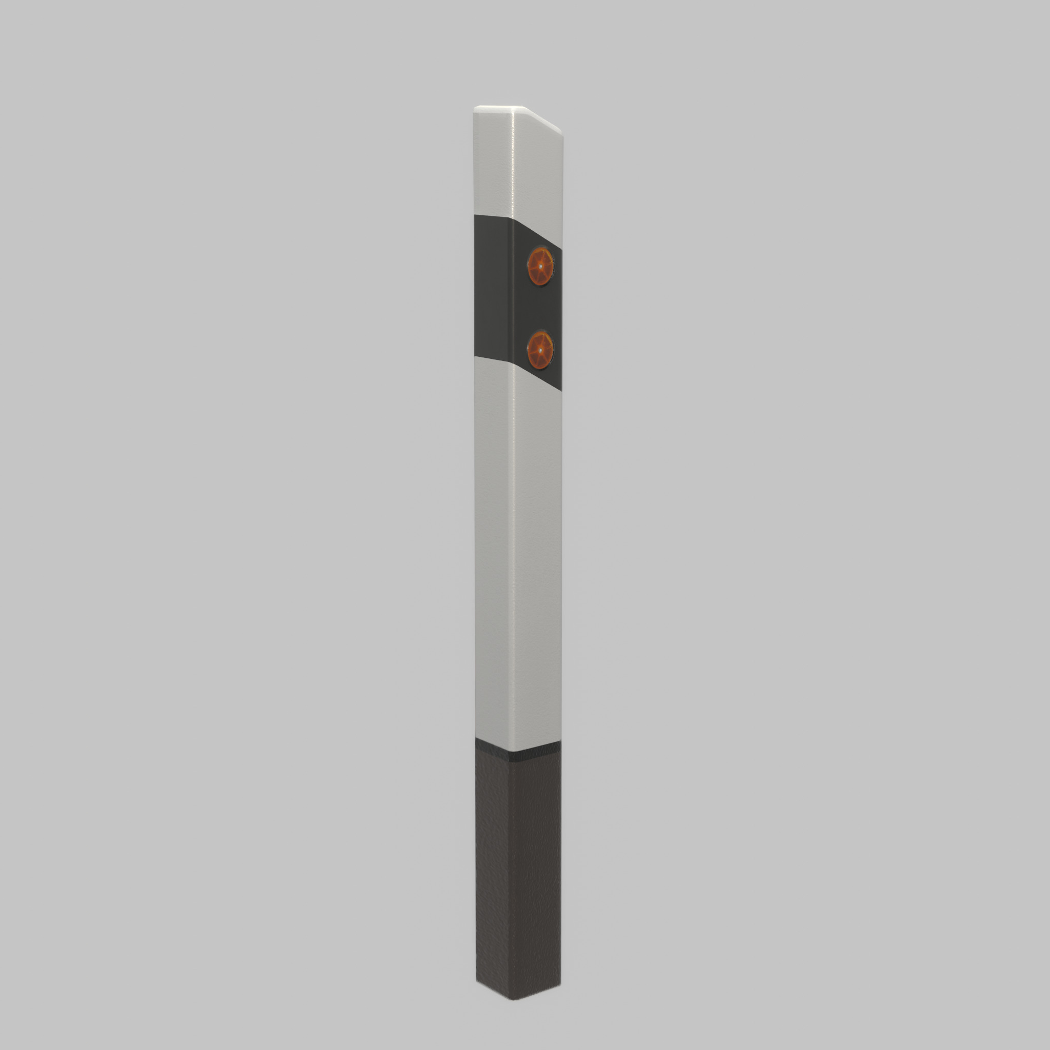 Delineator posts with yellow-orange reflectors L Low-poly 3D model_46