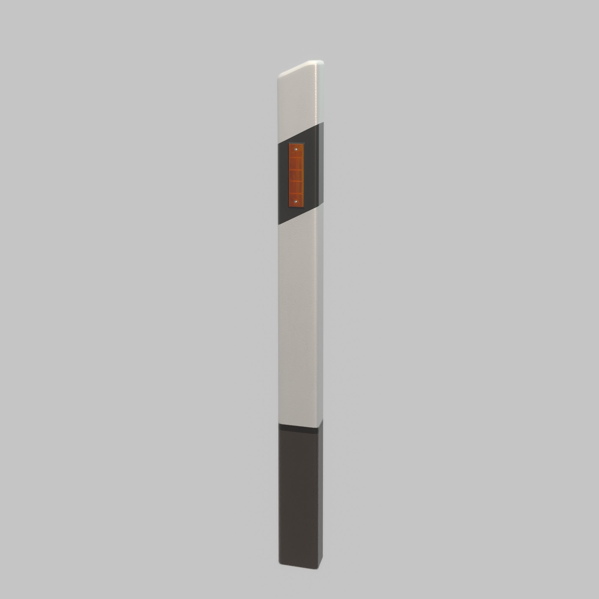 Delineator posts with yellow-orange reflectors L Low-poly 3D model_64