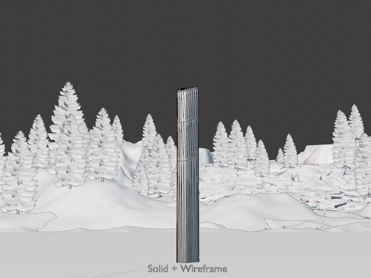 Delineator posts with yellow-orange reflectors L Low-poly 3D model_10