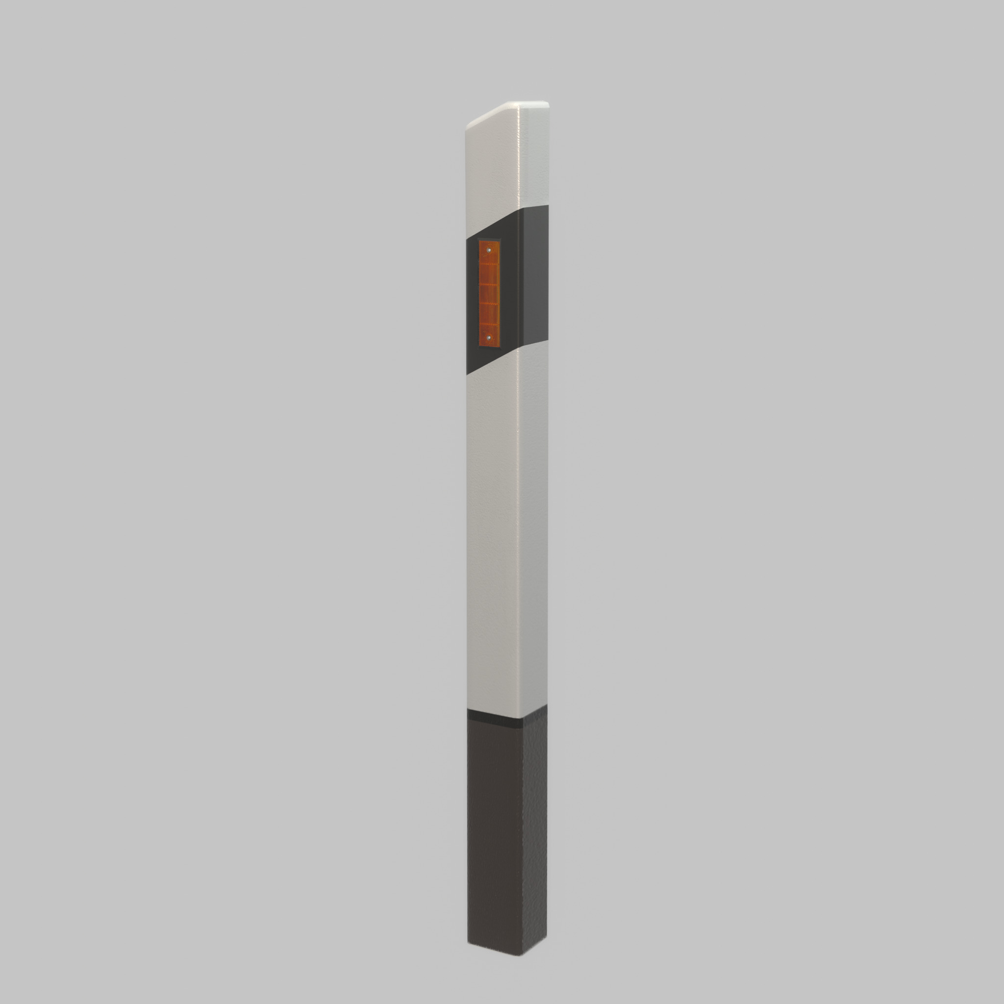 Delineator posts with yellow-orange reflectors L Low-poly 3D model_26