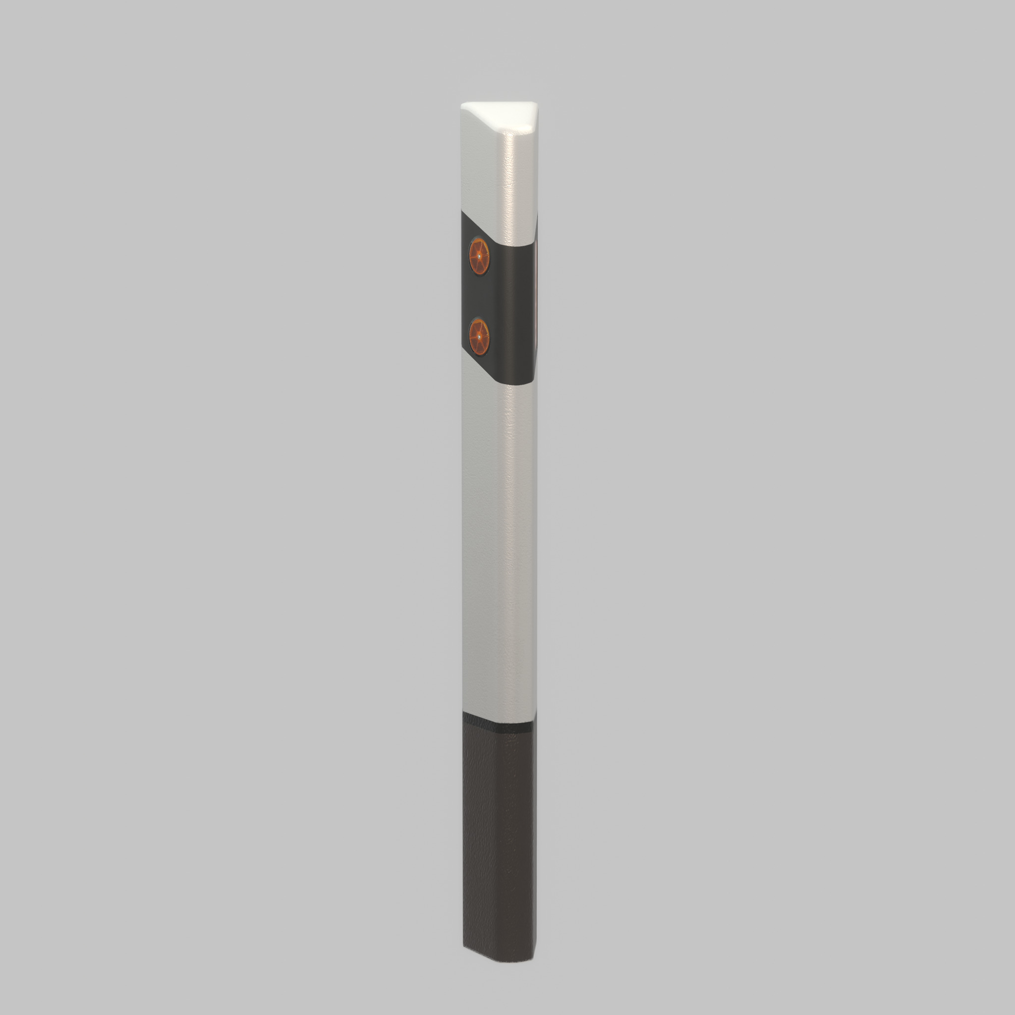 Delineator posts with yellow-orange reflectors L Low-poly 3D model_33