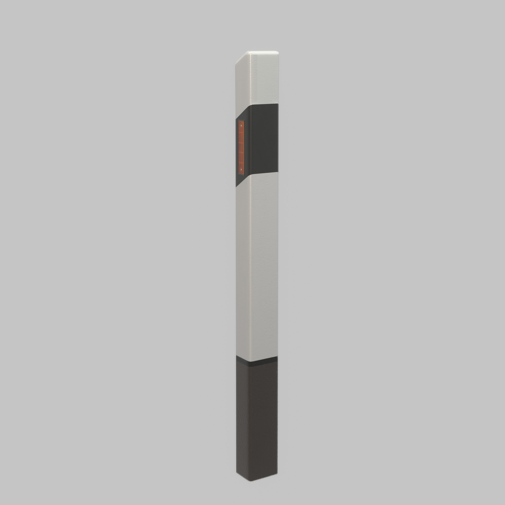 Delineator posts with yellow-orange reflectors L Low-poly 3D model_23