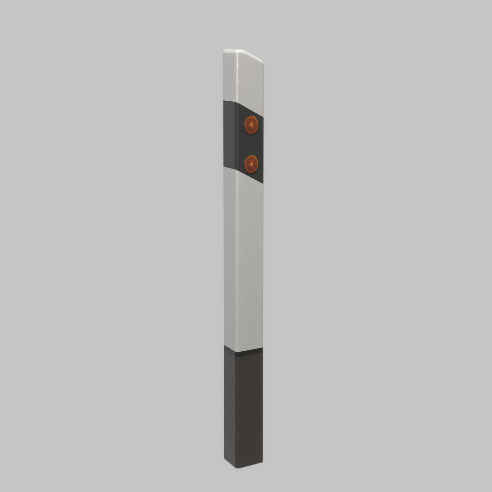 Delineator posts with yellow-orange reflectors L Low-poly 3D model_42