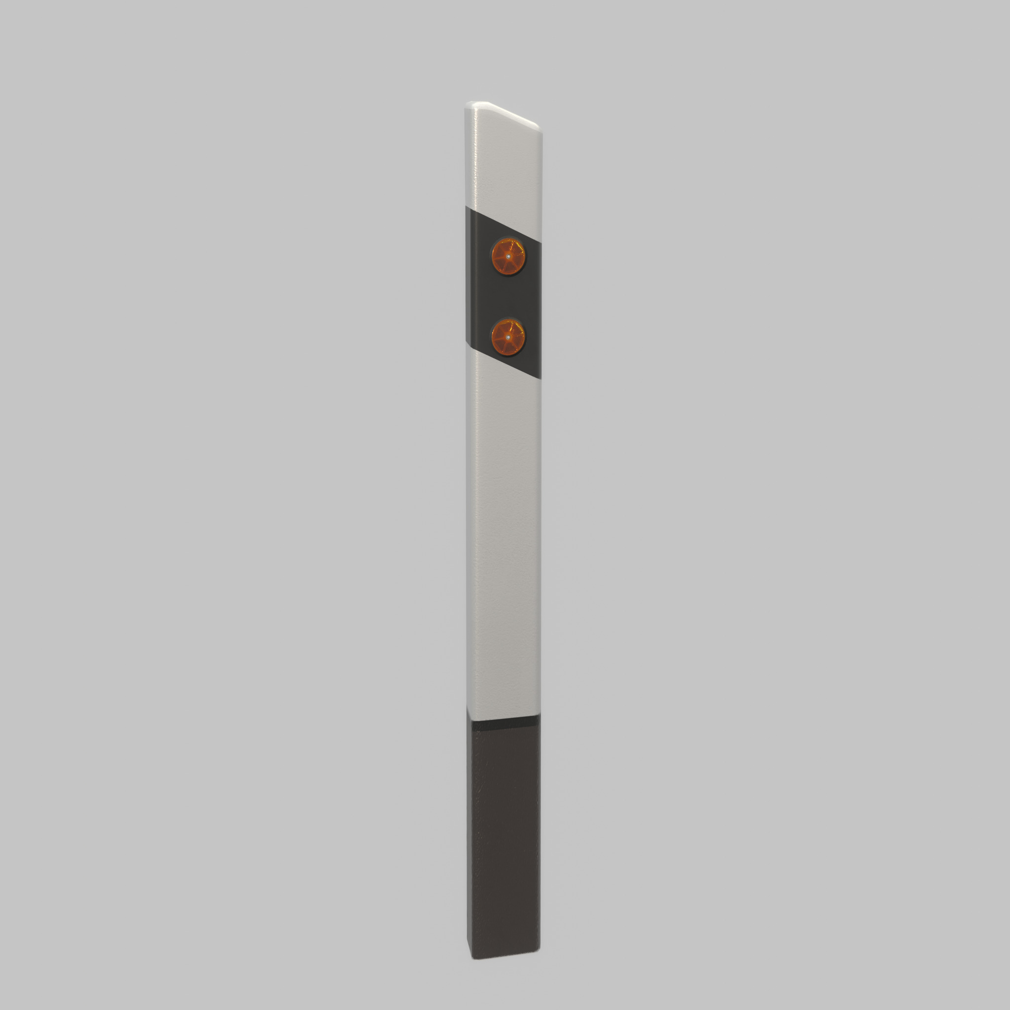 Delineator posts with yellow-orange reflectors L Low-poly 3D model_31