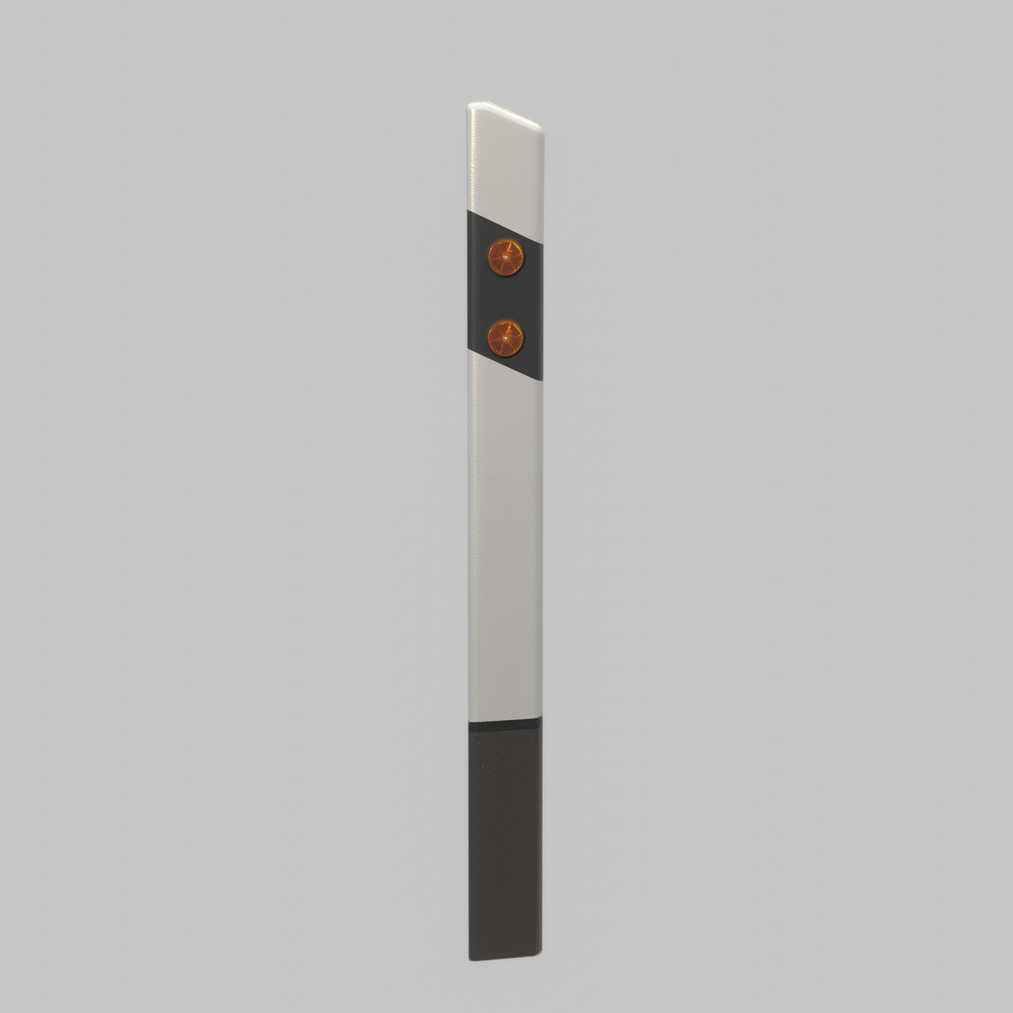 Delineator posts with yellow-orange reflectors L Low-poly 3D model_44