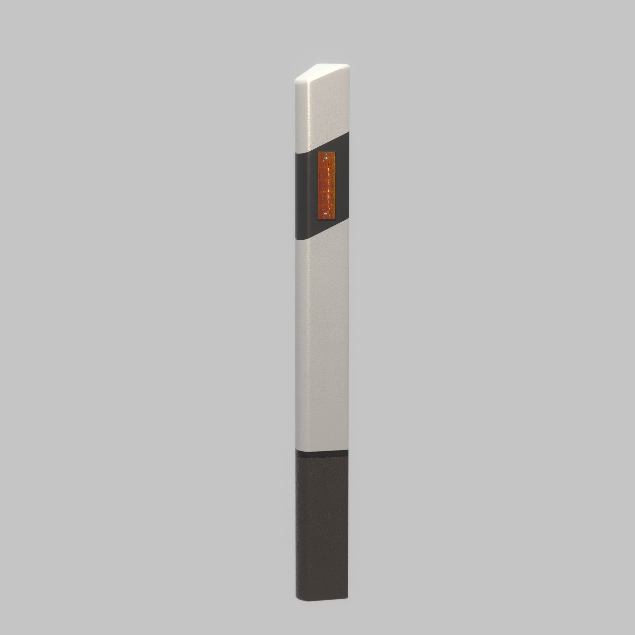 Delineator posts with yellow-orange reflectors L Low-poly 3D model_66