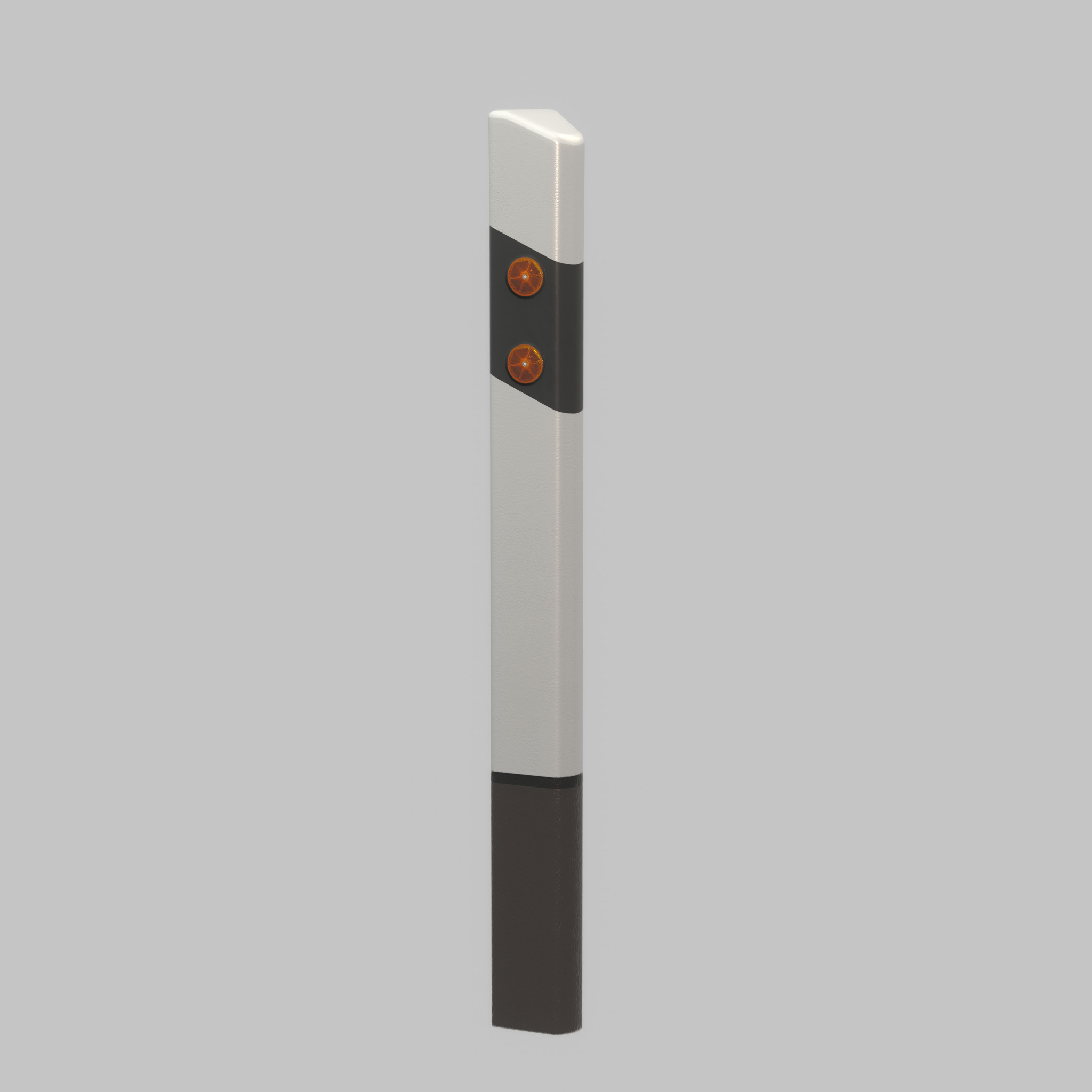 Delineator posts with yellow-orange reflectors L Low-poly 3D model_39