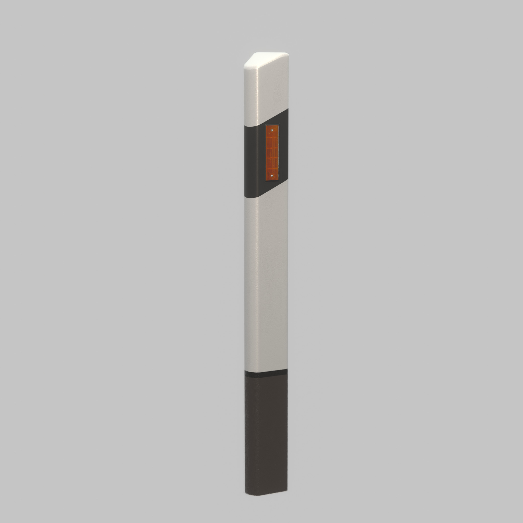Delineator posts with yellow-orange reflectors L Low-poly 3D model_38