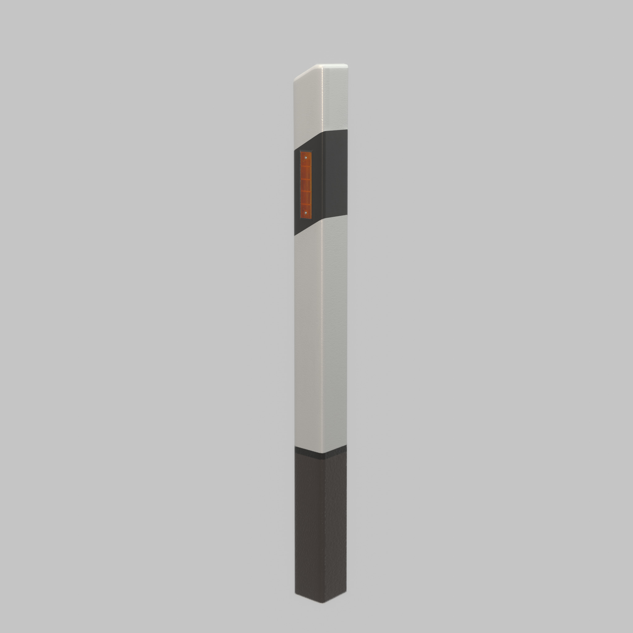 Delineator posts with yellow-orange reflectors L Low-poly 3D model_69