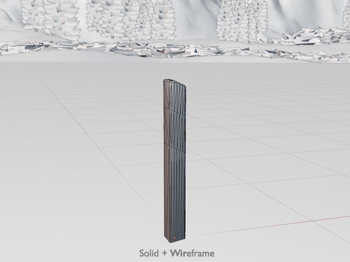 Delineator posts with yellow-orange reflectors L Low-poly 3D model_12