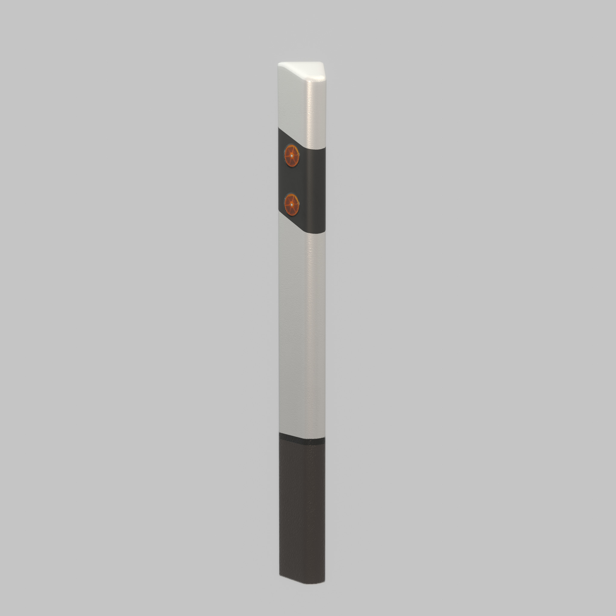 Delineator posts with yellow-orange reflectors L Low-poly 3D model_55