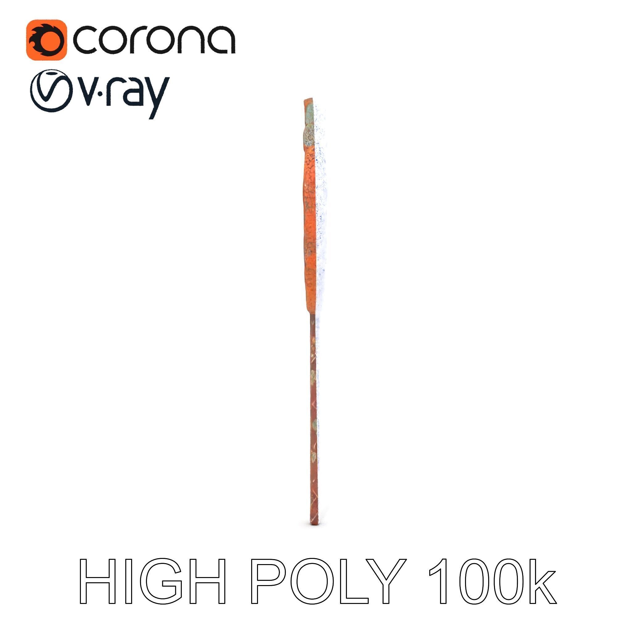 Ornate Spiral Iron Fence Topper Model Pack Low-poly 3D model_29