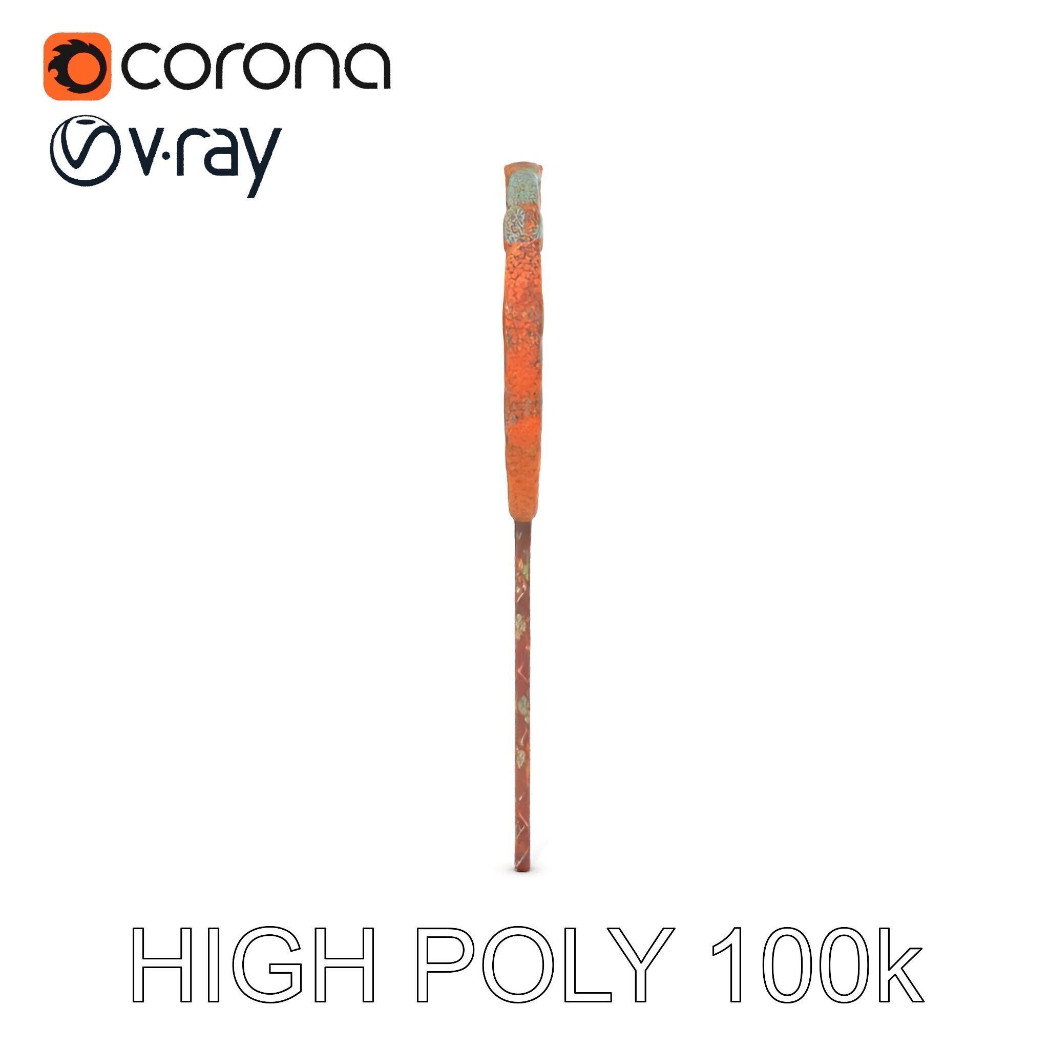 Ornate Spiral Iron Fence Topper Model Pack Low-poly 3D model_20