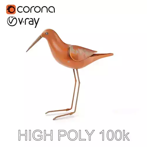 Rustic Metal Bird Sculpture Model Pack