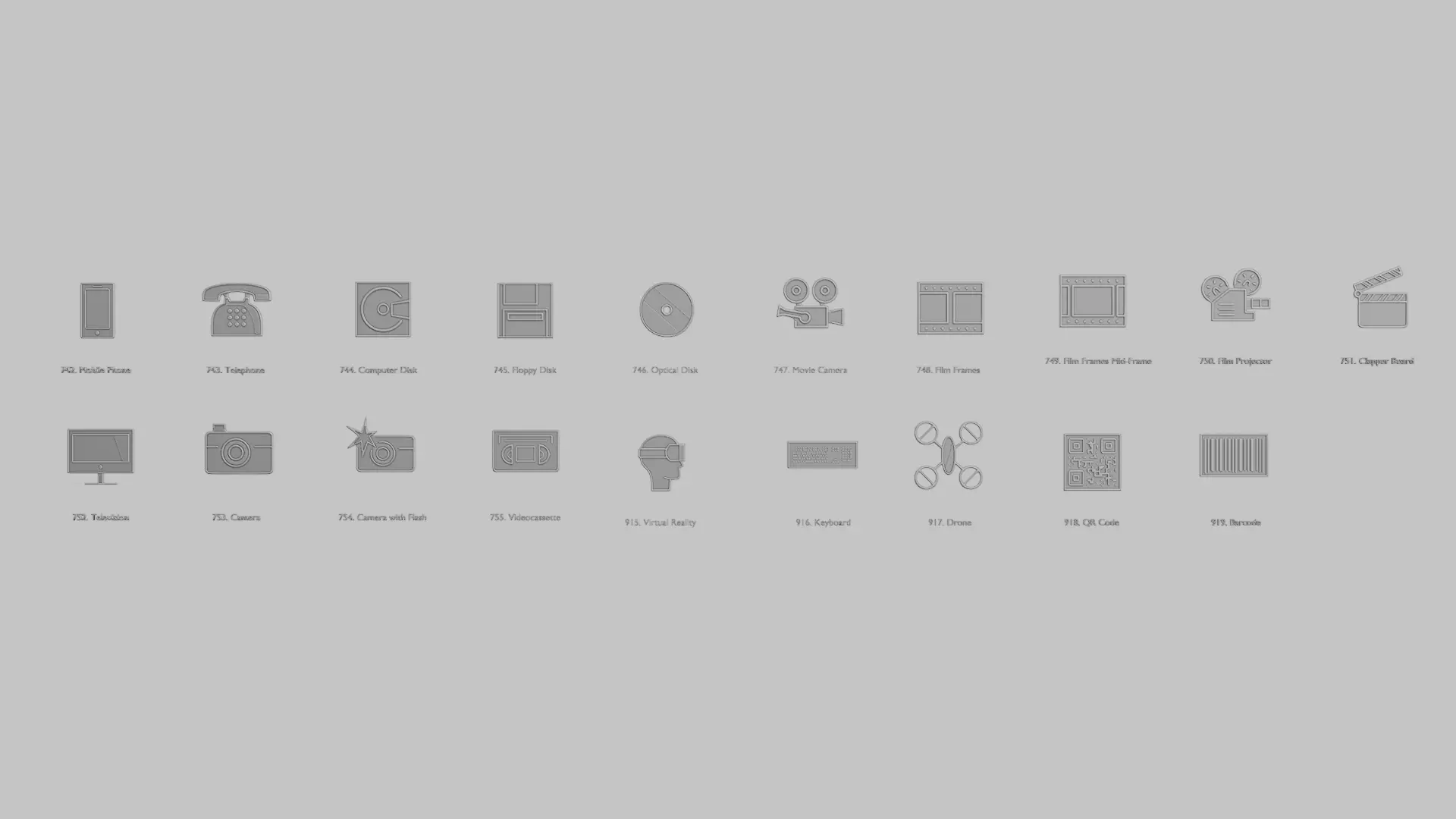 Technology Emoji Pack 3D Printable 19 Unique Emojis 3D print model_0