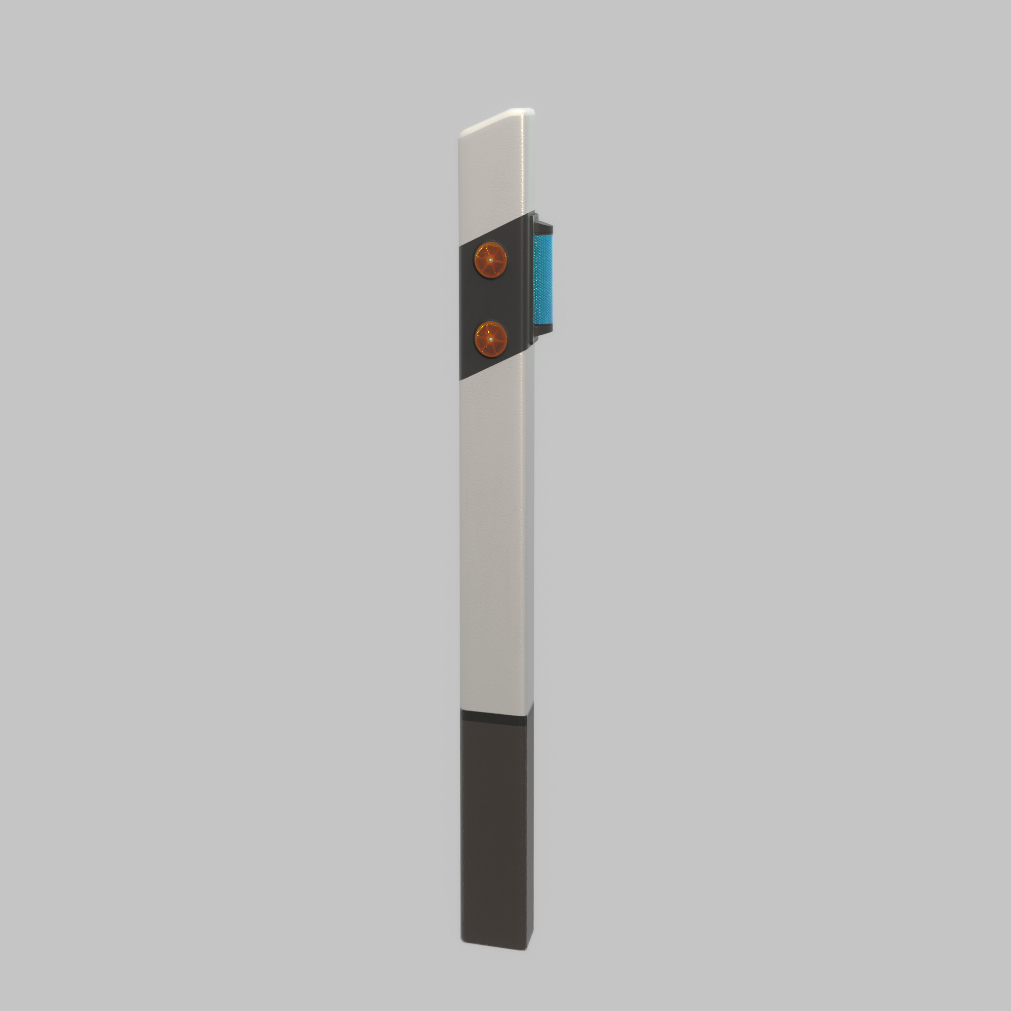 Delineator with wildlife warning reflector yellow R Low-poly 3D model_24