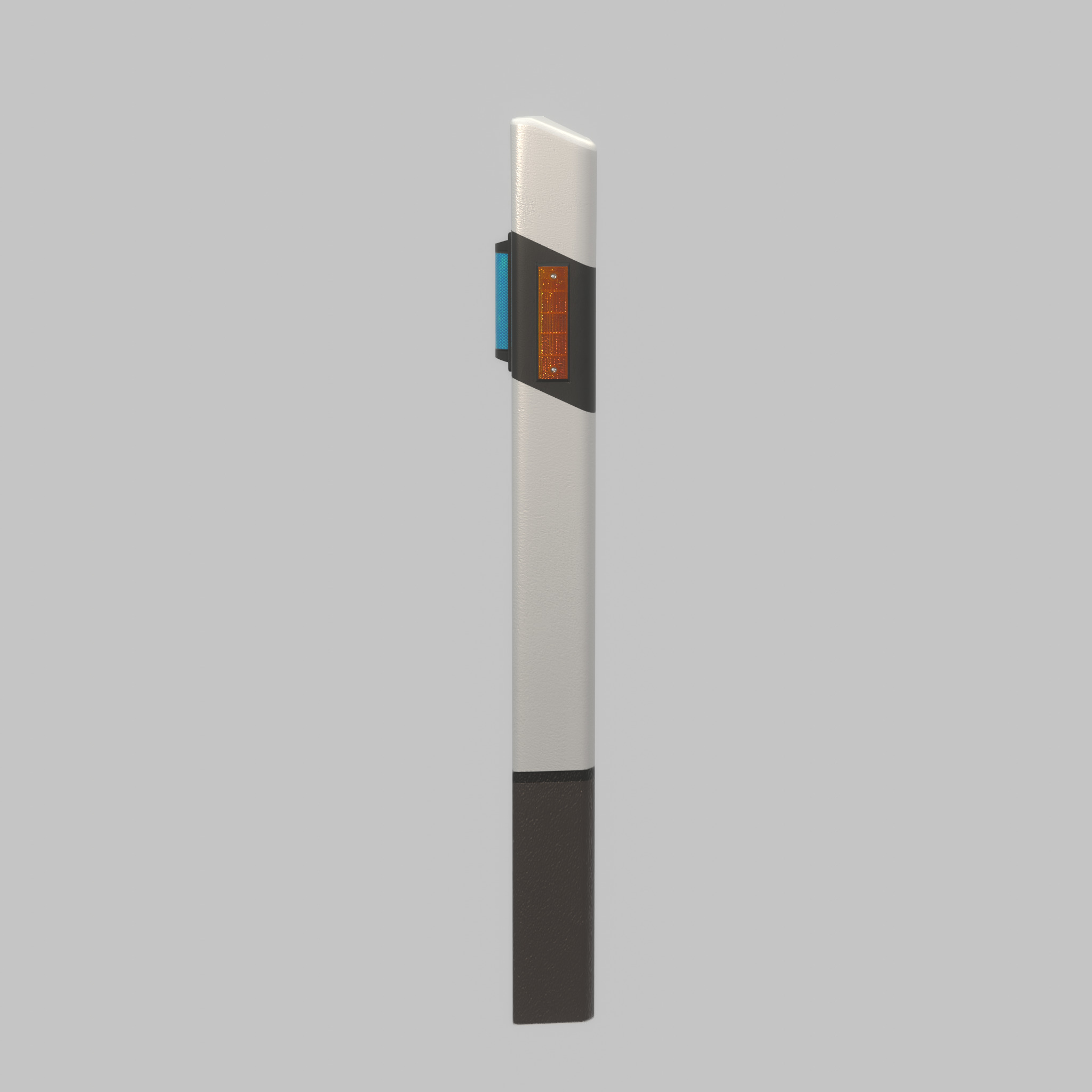 Delineator with wildlife warning reflector yellow R Low-poly 3D model_53