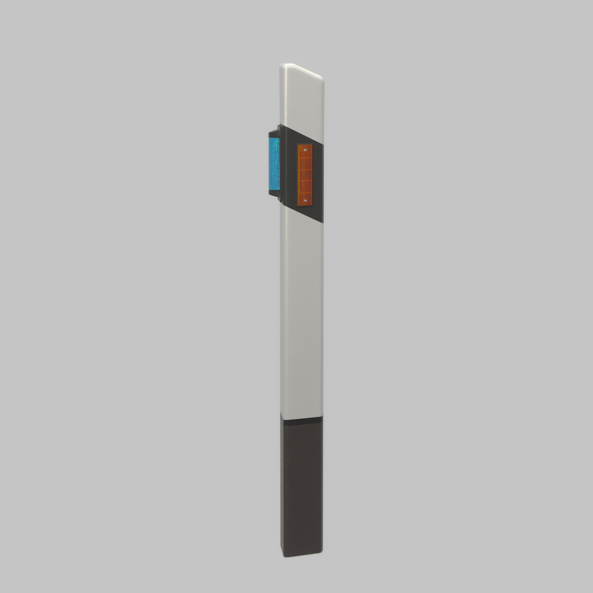 Delineator with wildlife warning reflector yellow R Low-poly 3D model_47