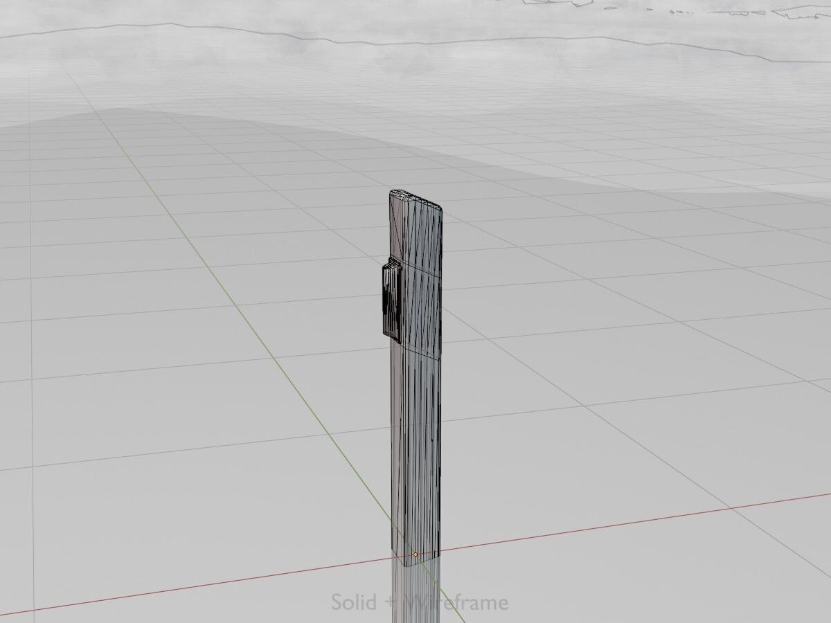 Delineator with wildlife warning reflector yellow R Low-poly 3D model_13