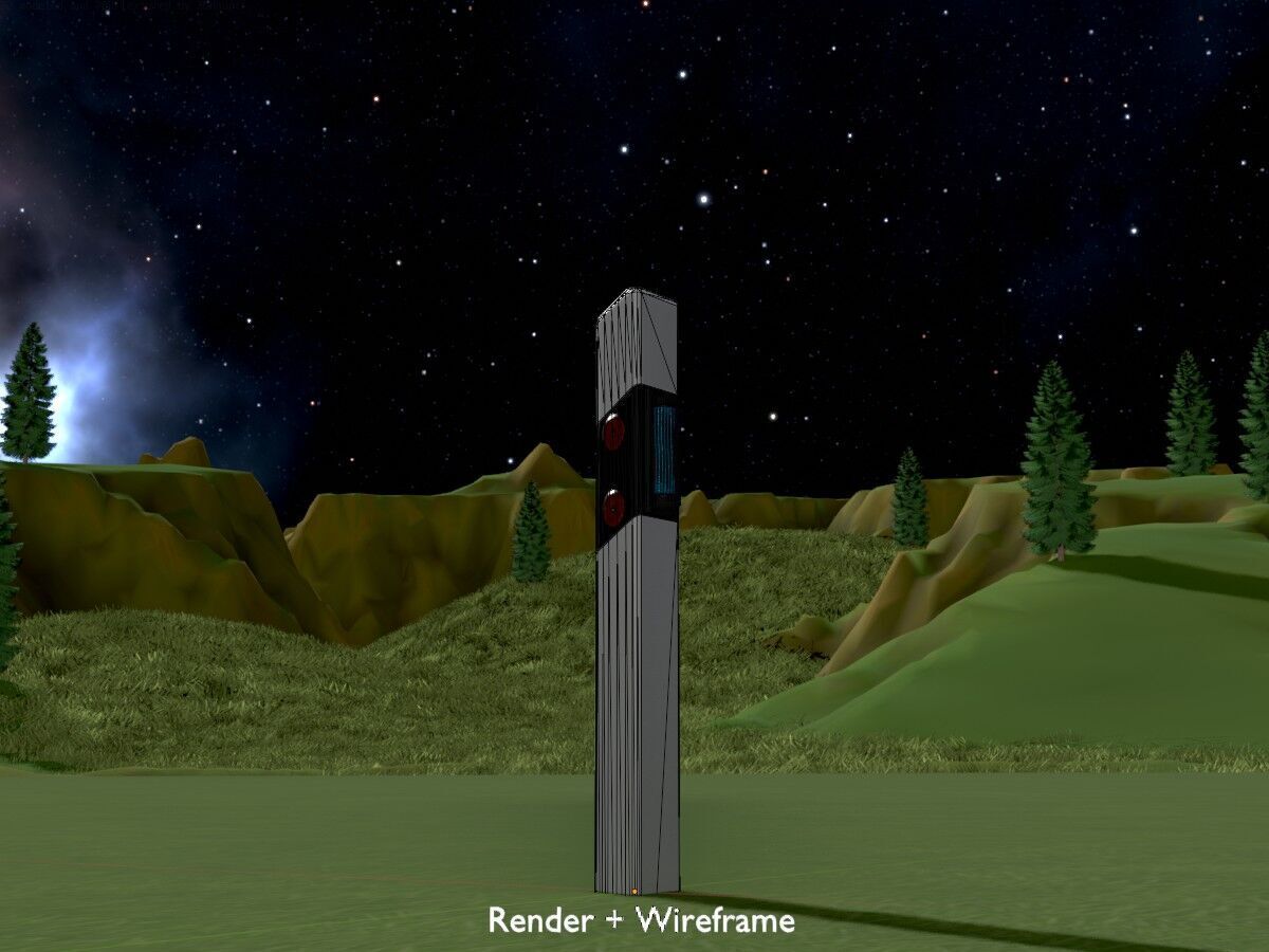 Delineator with wildlife warning reflector yellow R Low-poly 3D model_8