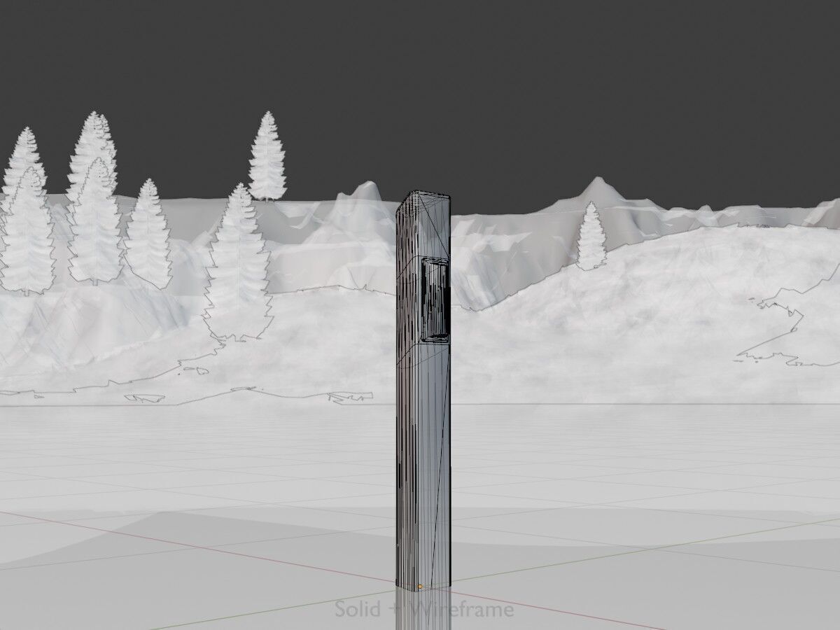 Delineator with wildlife warning reflector yellow R Low-poly 3D model_12