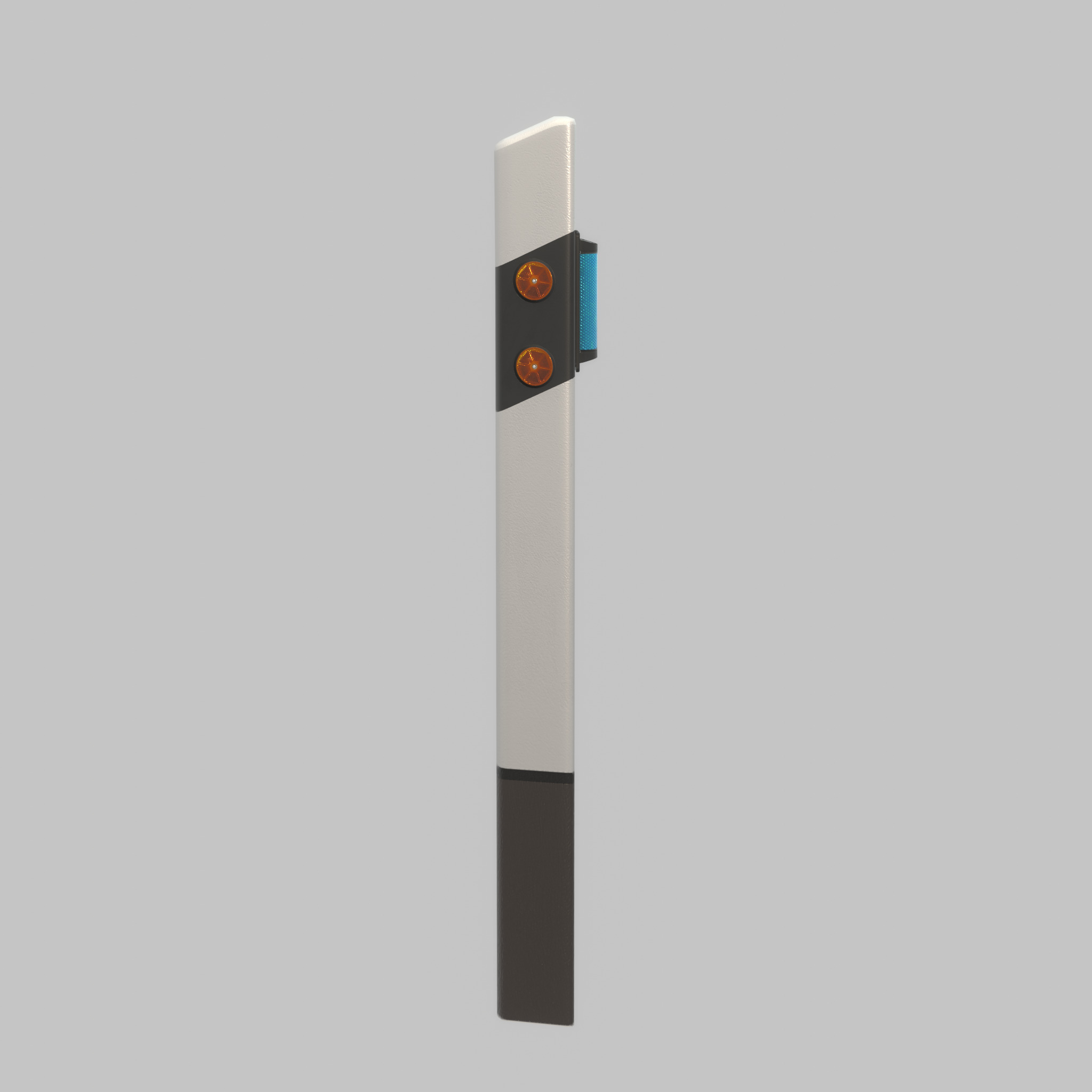 Delineator with wildlife warning reflector yellow R Low-poly 3D model_38