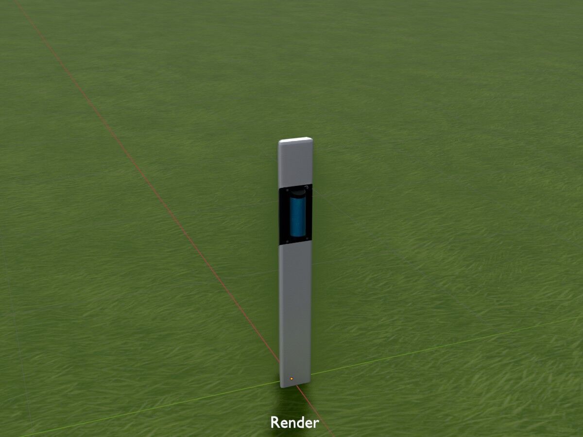 Delineator with wildlife warning reflector yellow R Low-poly 3D model_17