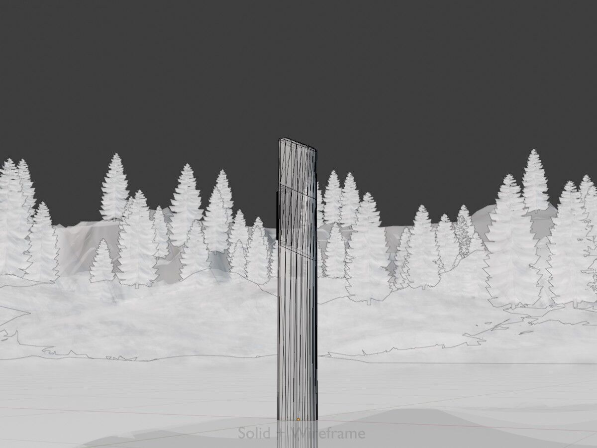 Delineator with wildlife warning reflector yellow R Low-poly 3D model_10