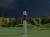 Delineator with wildlife warning reflector yellow R Low-poly 3D model_1