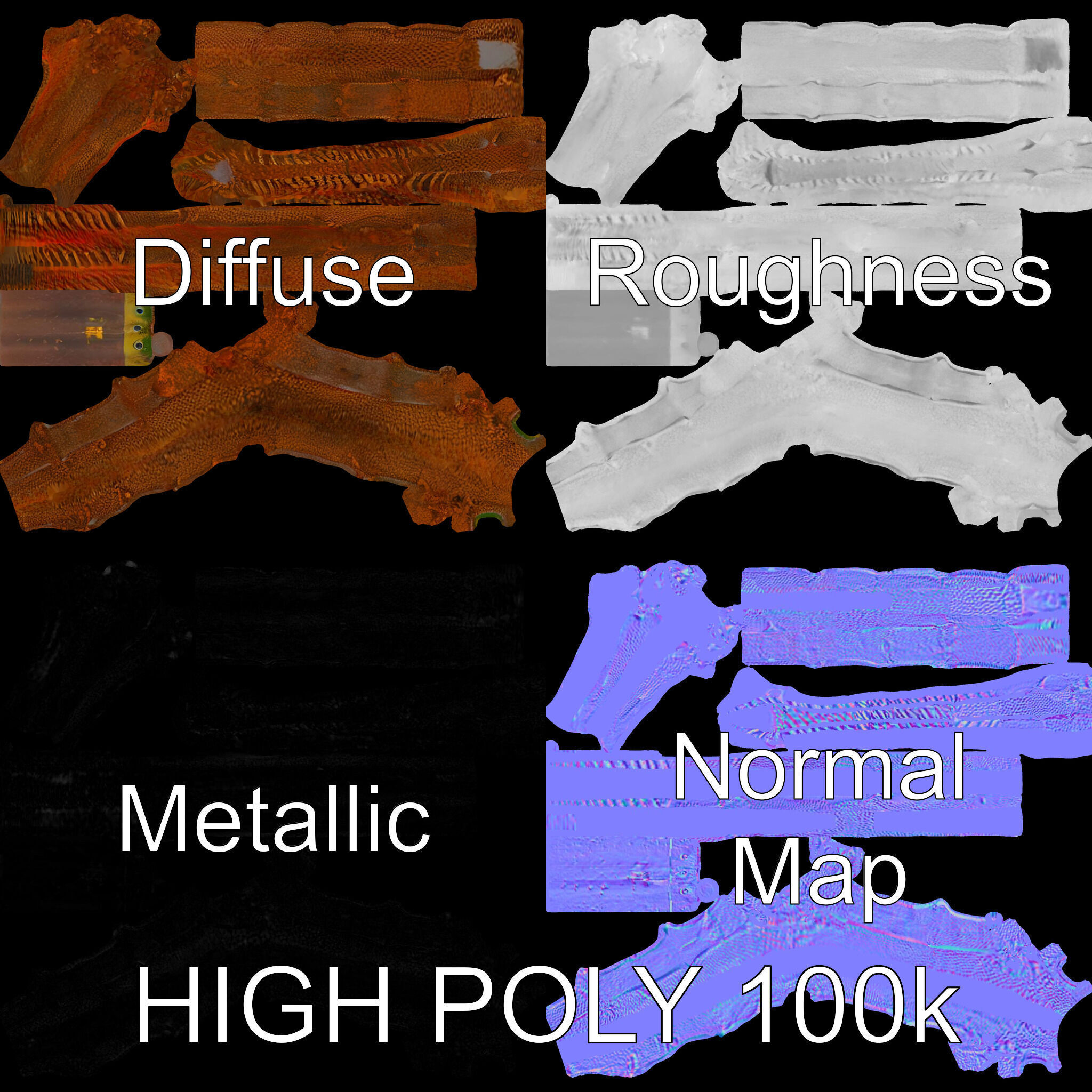 Rustic Spiral Sculpture model pack Low-poly 3D model_2