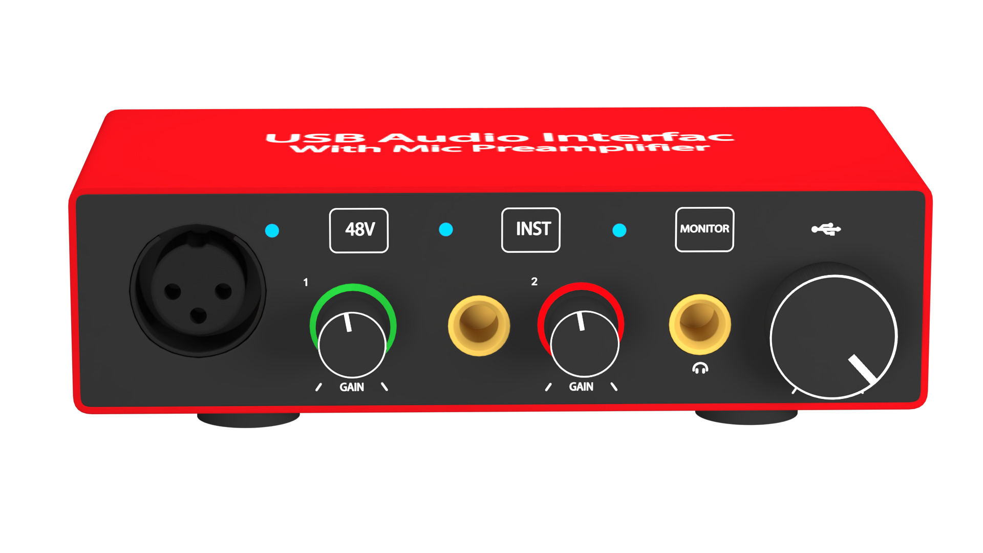 USB Audio Interface 3D model_4
