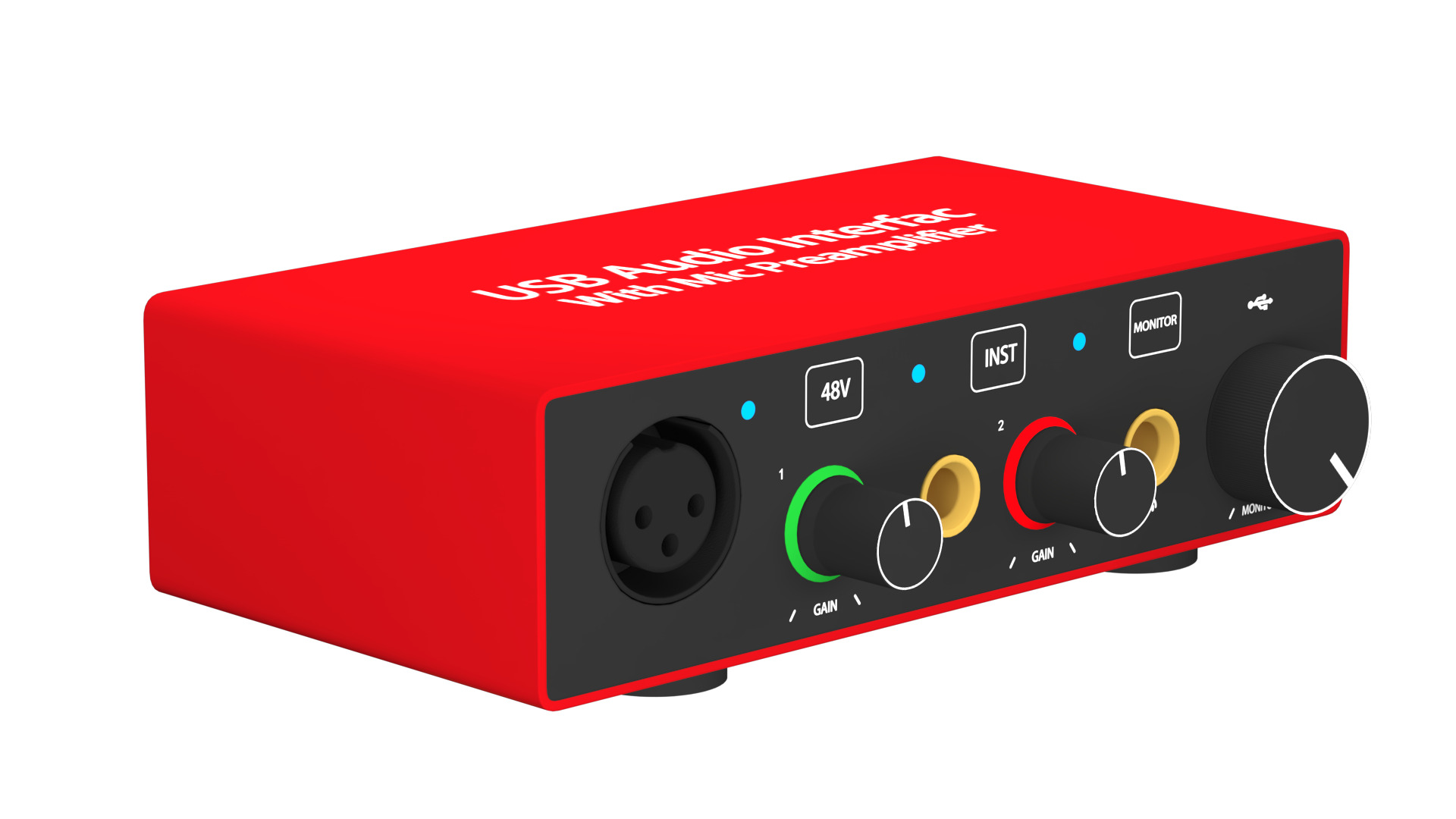 USB Audio Interface 3D model_2