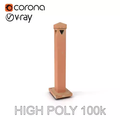 Rusty Metal Bollard D Model Pack Low-poly 3D model