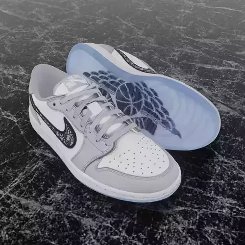 AIR JORDAN 1 LOW x DIOR 3D SHOES