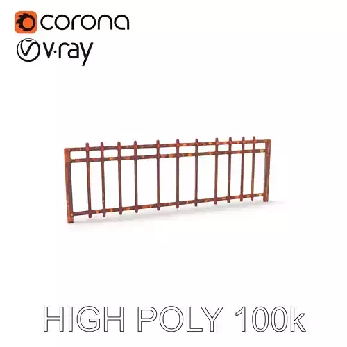 Rusty Metal Fence Model Pack