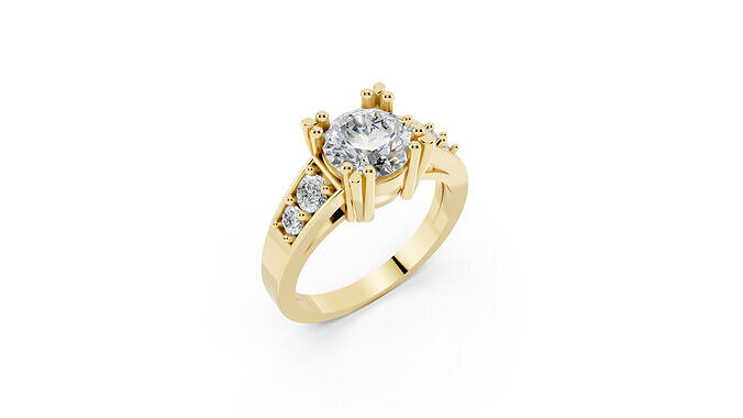 Celestial Halo Blue Diamond Ring 3D print model