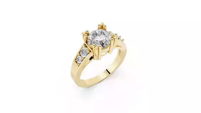 Celestial Halo Blue Diamond Ring