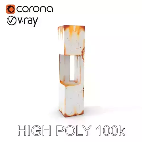 Rusty Concrete Pillar Model Pack with Textured Detail