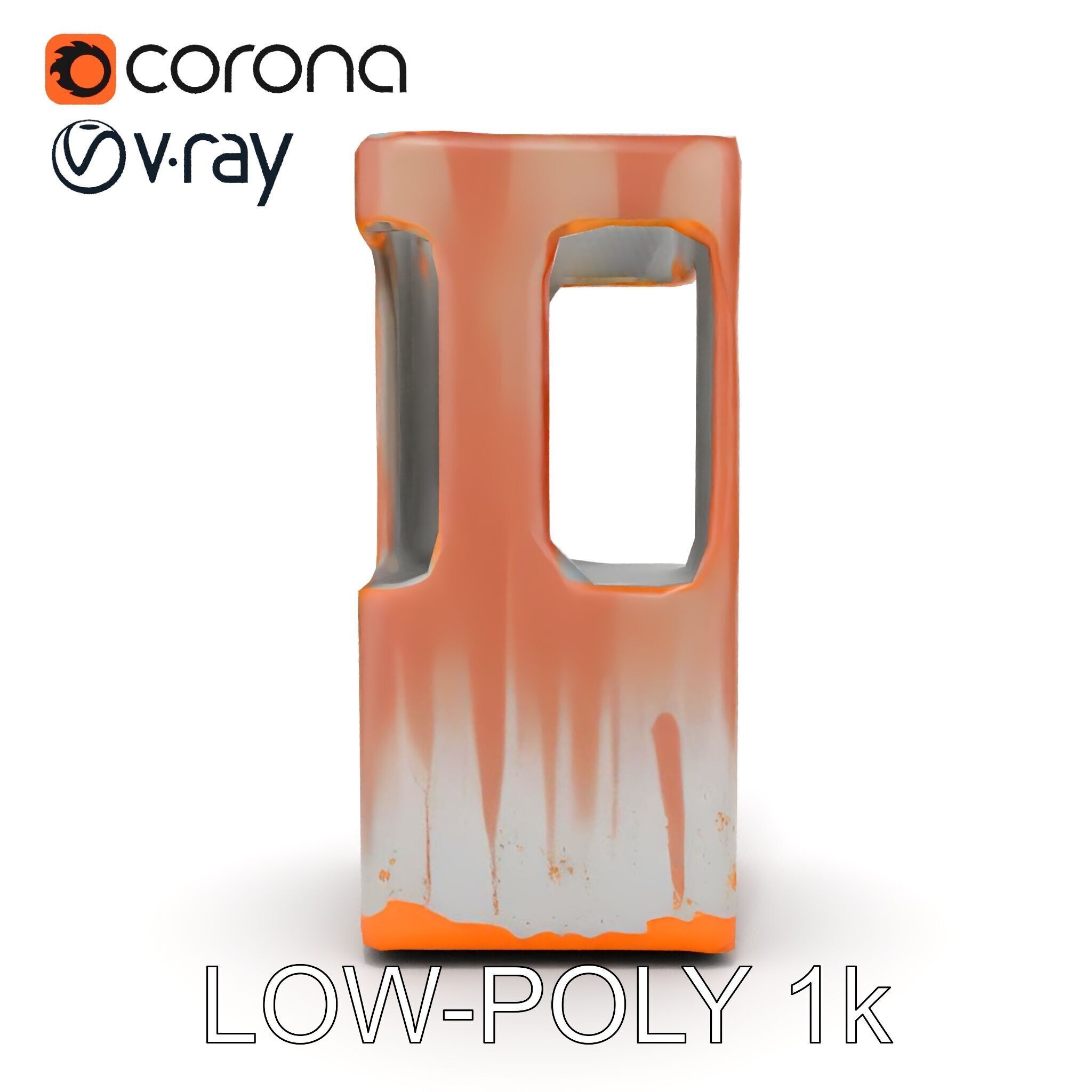 Modern Industrial Rusty Block Model Pack Low-poly 3D model_12