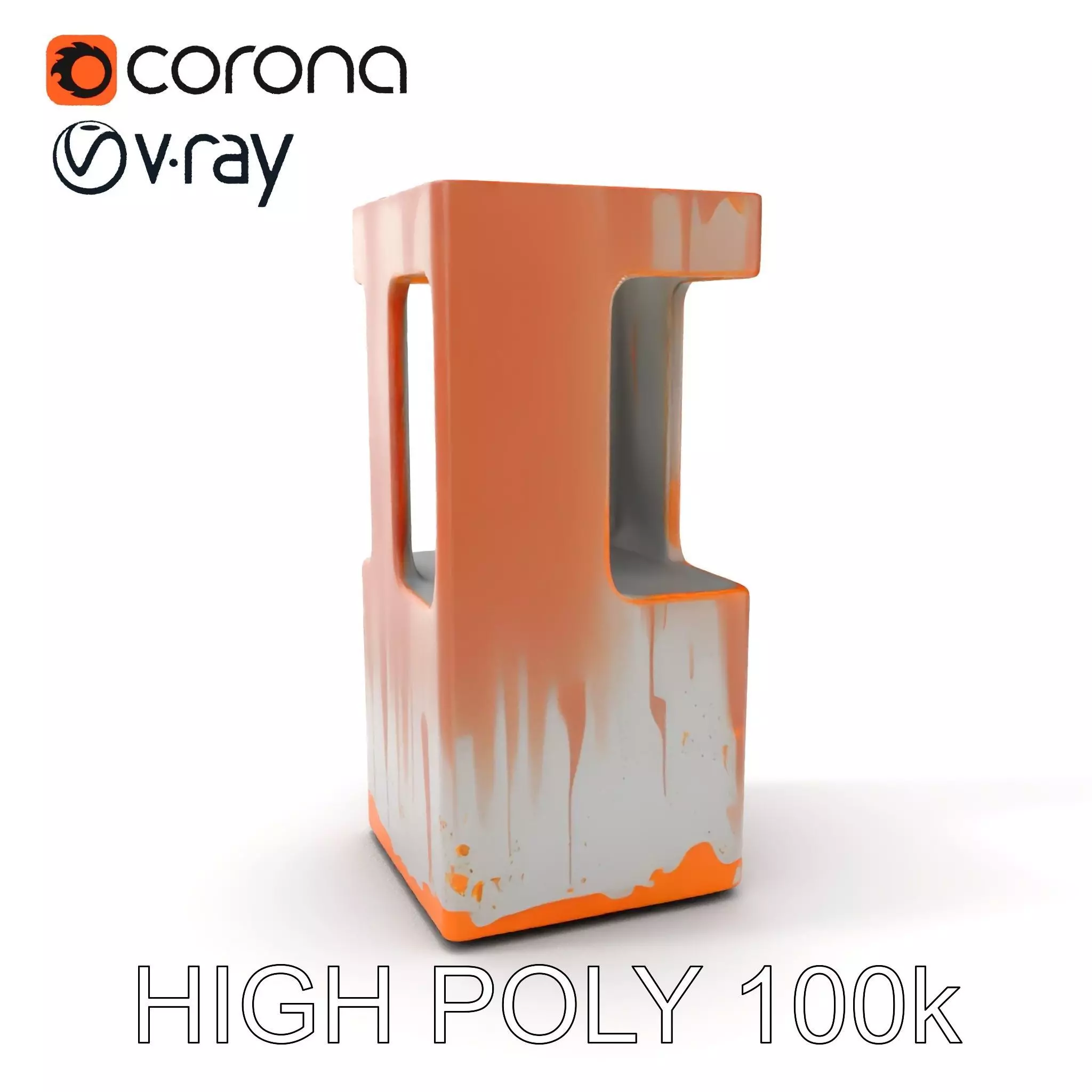 Modern Industrial Rusty Block Model Pack Low-poly 3D model_0