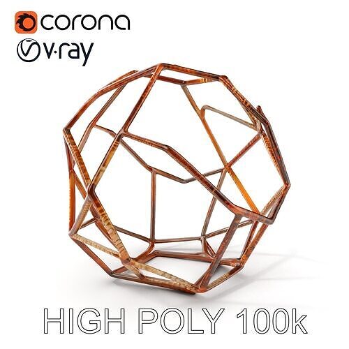 Rustic Geometric Wireframe Model Pack Low-poly 3D model