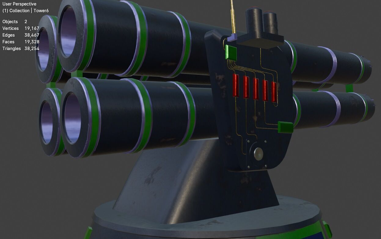 TD Tower 006 Missile Launcher Low-poly 3D model_4