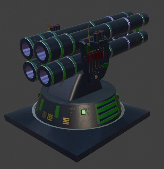 TD Tower 006 Missile Launcher Low-poly 3D model_3