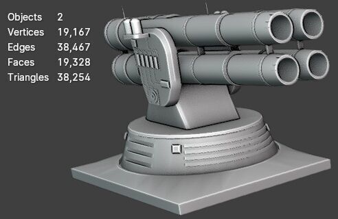 TD Tower 006 Missile Launcher Low-poly 3D model_9