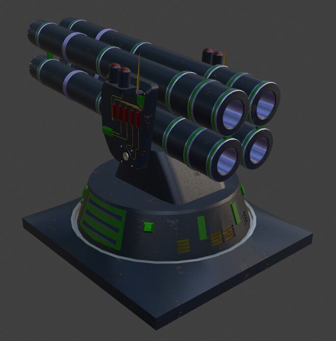 TD Tower 006 Missile Launcher Low-poly 3D model_2