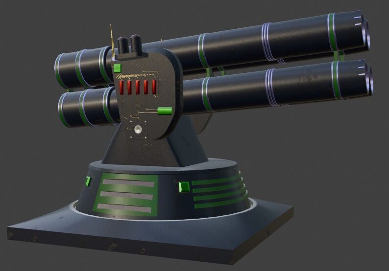 TD Tower 006 Missile Launcher Low-poly 3D model_5