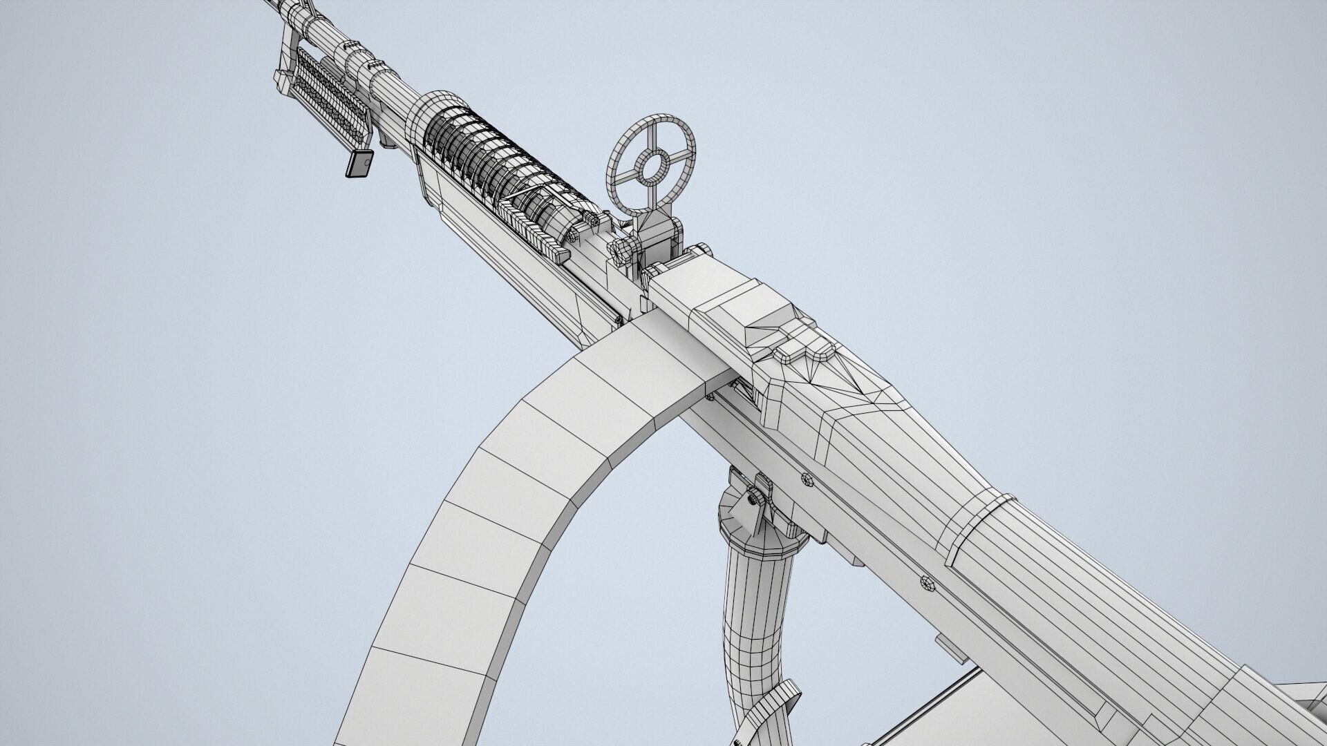 Machine Gun M-60D With Helicopter Mount Low-poly 3D model_12