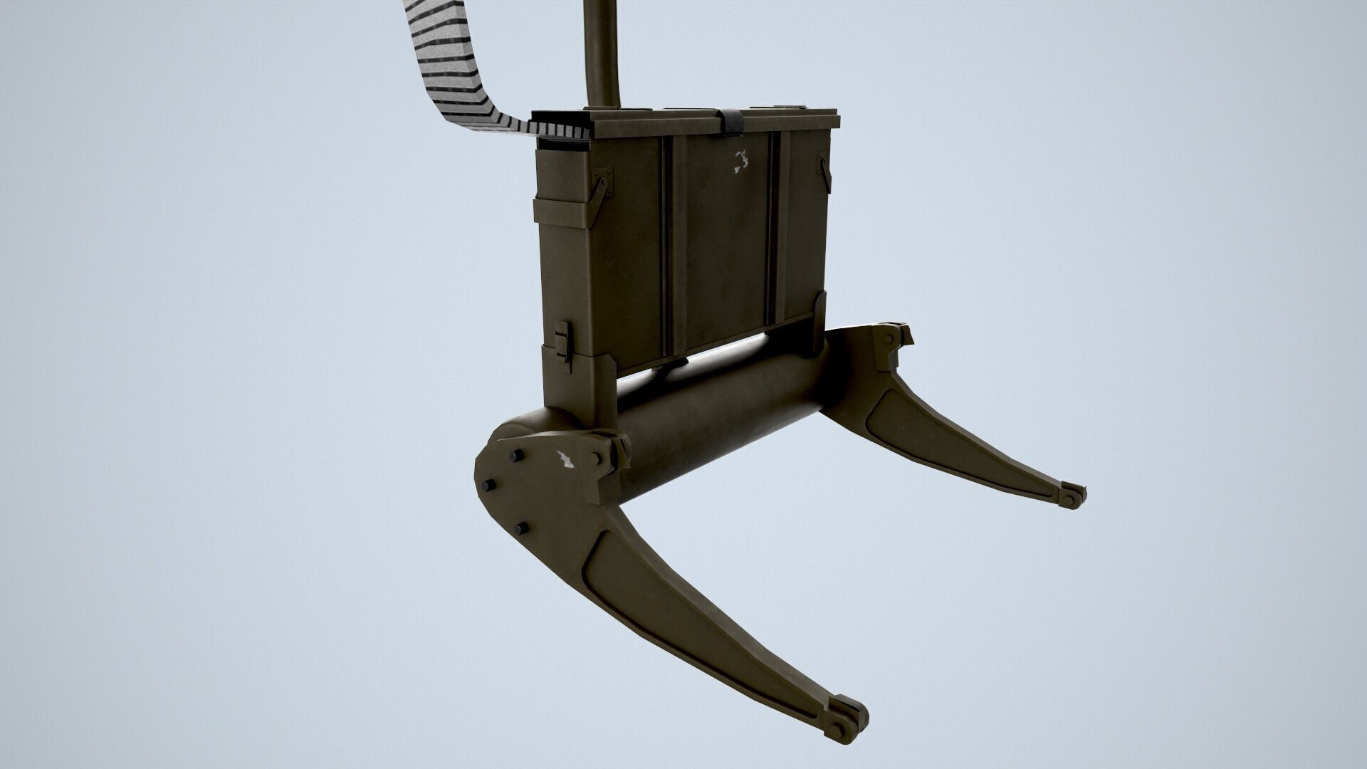 Machine Gun M-60D With Helicopter Mount Low-poly 3D model_4